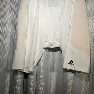 Adidas White Slider Shorts with Logo